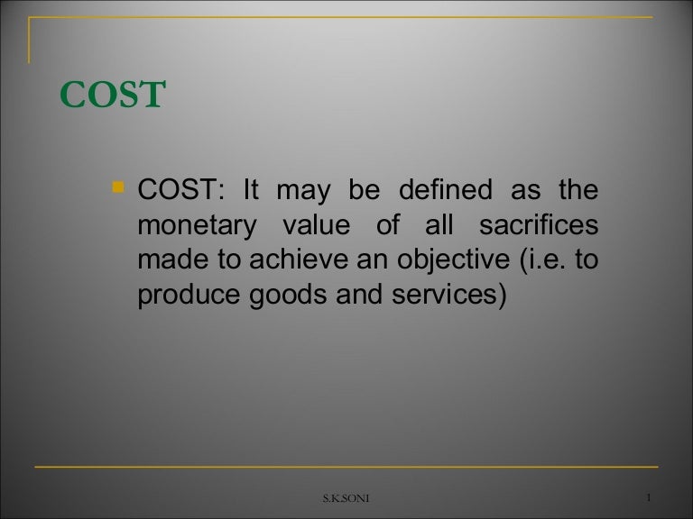 Elements of cost