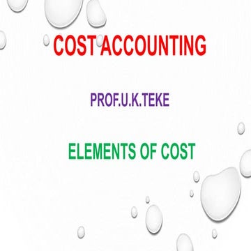 Elements of cost