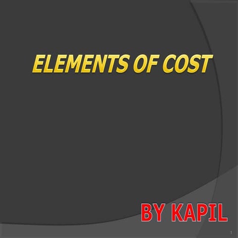 Elements of cost ppt k@pil