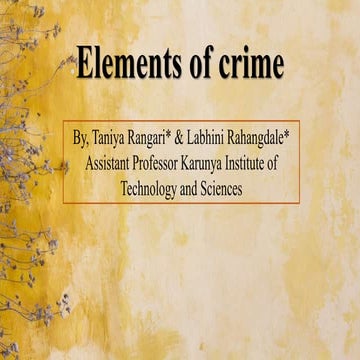 The Elements of crime in Forensic science