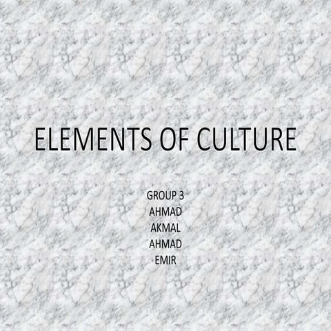 Elements of culture