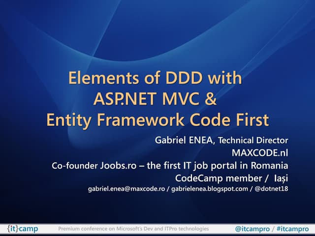 Elements of DDD with ASP.NET MVC & Entity Framework Code First v2