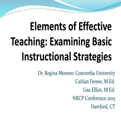 Elements of Effective Teaching 