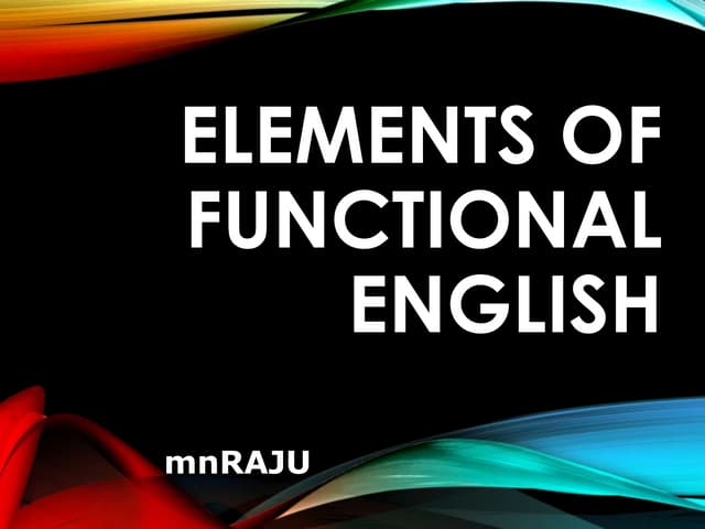Elements of Functional English