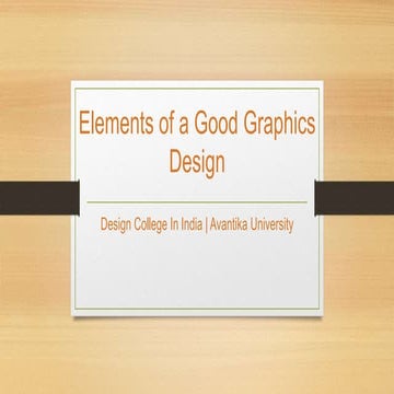 Elements of Graphic Design - Avantika University