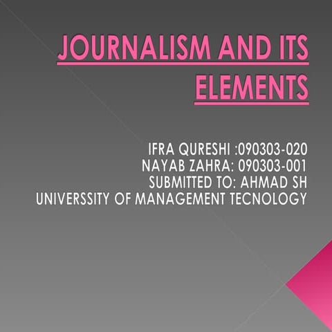 Elements of journalism (5)