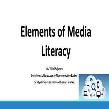 Elements of media literacy