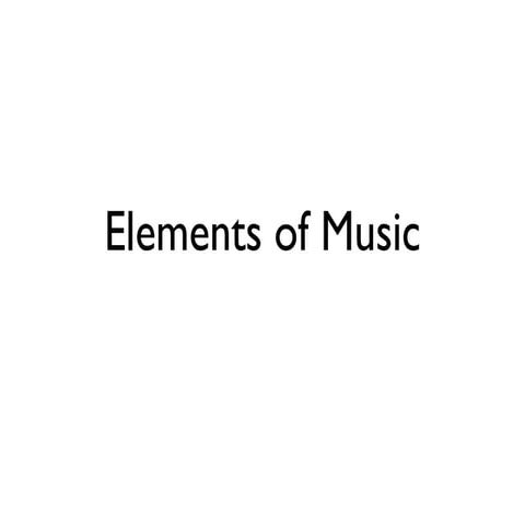 Elements of music