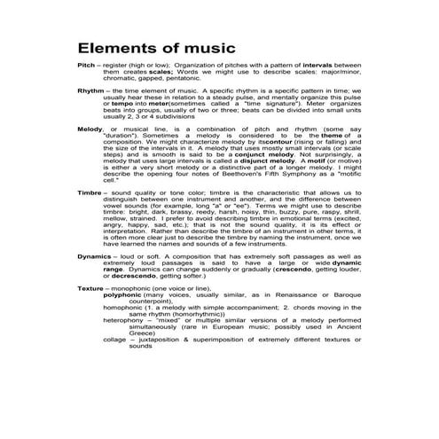 Elements of music