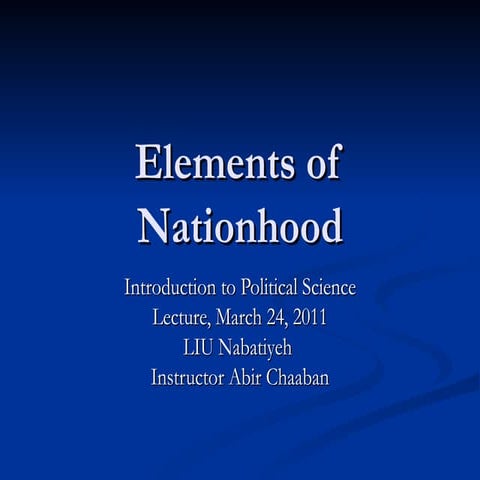Elements of nationhood