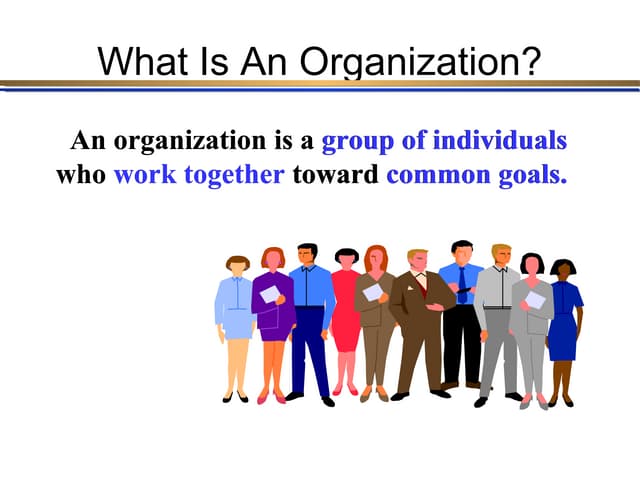 Elements of organizing