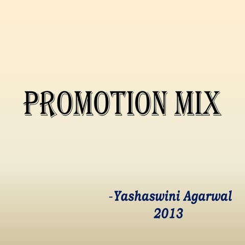Elements of promotion mix