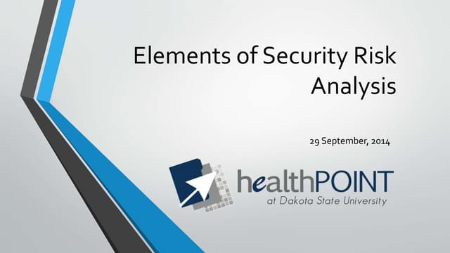 Elements of security risk assessment and risk management