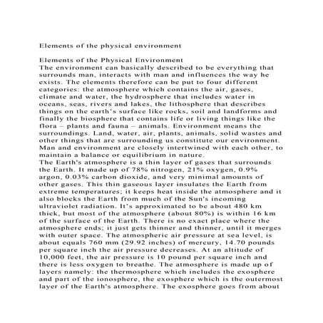 Elements of the physical environmentElements of the Physical E.docx