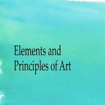 Elements & Principles of Art