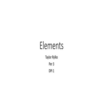 Elements project unit 2