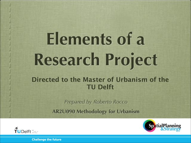 Elements of a research project