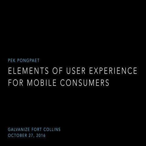 Elements of User Experience for Mobile Apps