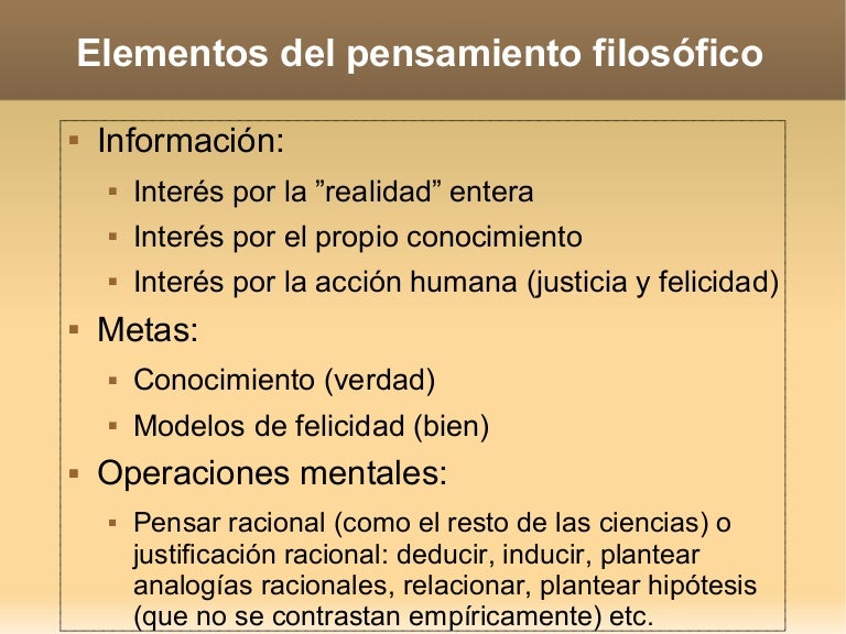 Elementos del pensamiento filosófico