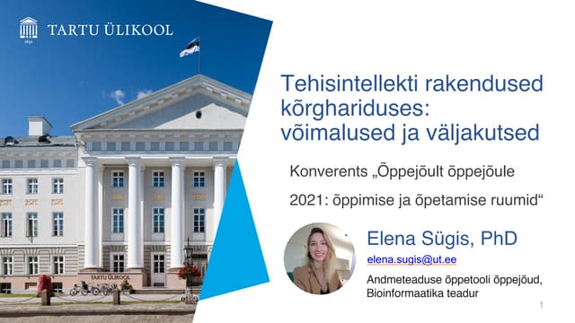 Tehisintellekti rakendused kõrghariduses:  võimalused ja väljakutsed