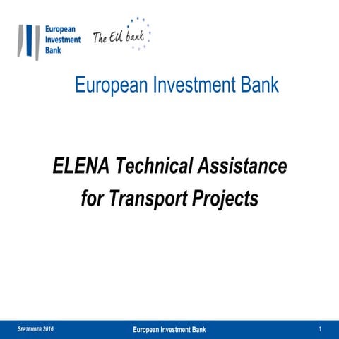 Elena technical assistance for transport projects