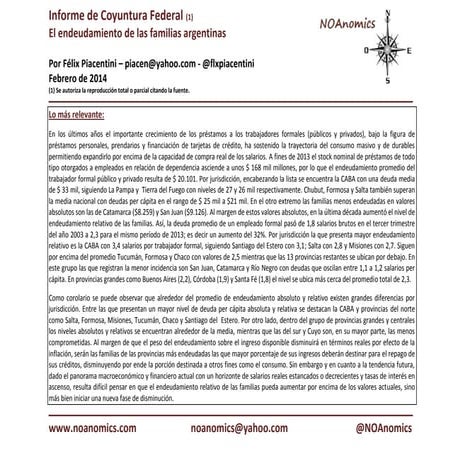 El endeudamiento de las familias argentinas al 4° trim. de 2015 | PDF