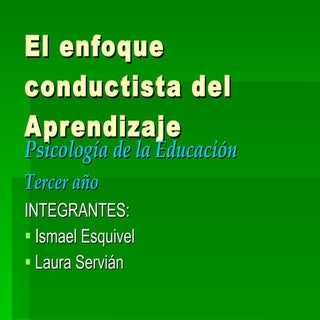 El Enfoque Conductista Del Aprendizaje