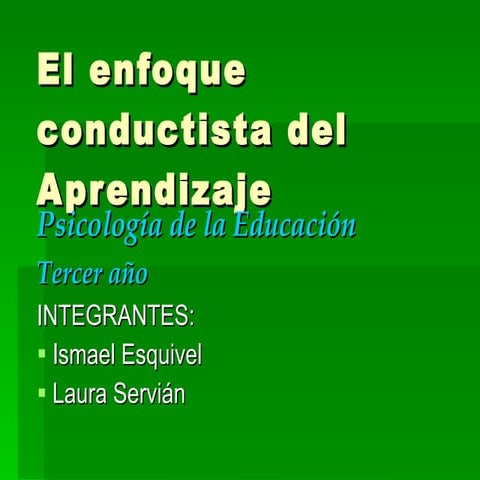 El Enfoque Conductista Del Aprendizaje