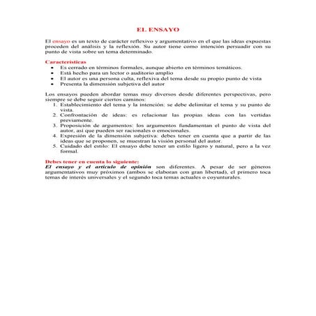 El ensayo | DOCX