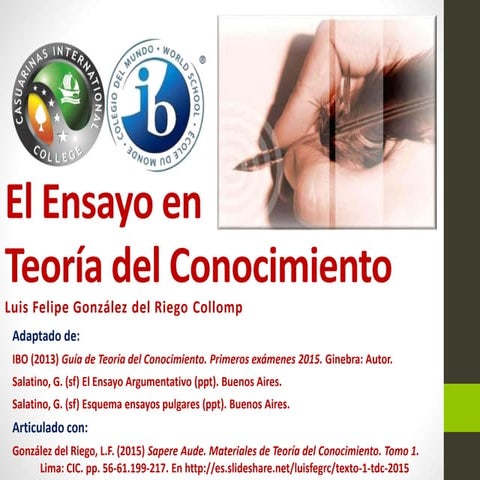 El ensayo de Teoría del Conocimiento (Diploma IB Guía 2015)