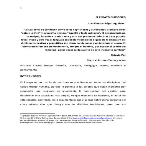 El ensayo filosófico