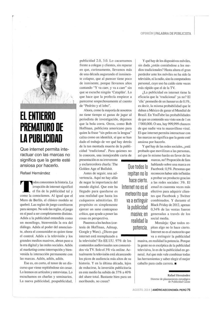El Entierro Prematuro De La Publicidad