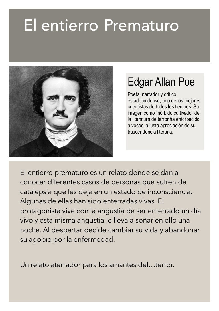 El Entierro Prematuro Contraportada