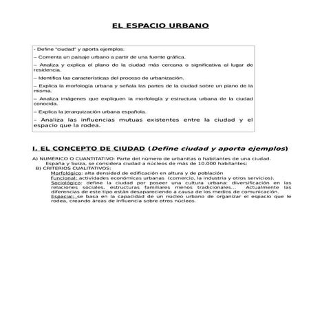 Bloque 10: El espacio urbano