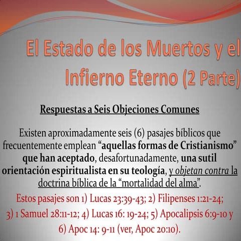 El Estado de los Muertos y el Infierno Eterno (2da Parte) | PPTX