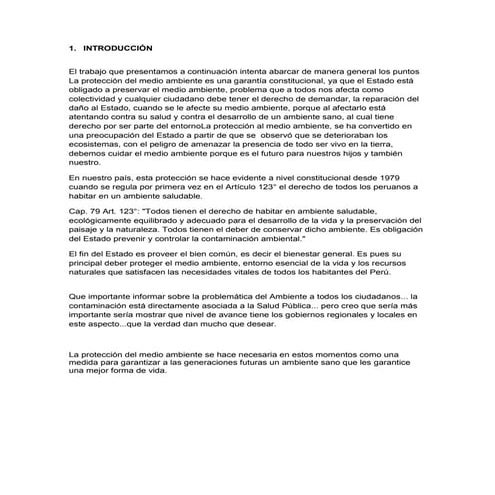El estado y el medio ambiente Trabajo monografico