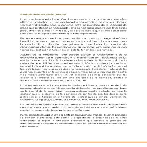 El estudio de la economía