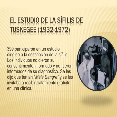 El estudio de la sífilis de Tuskegee