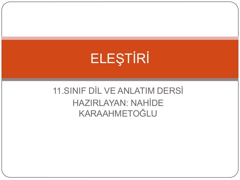 elestiri