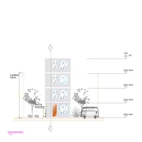 Detailed Elevation Levels and Public Lighting Meter Bank Diagram | PDF
