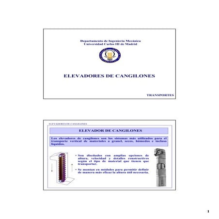 Elevadores de cangilones.