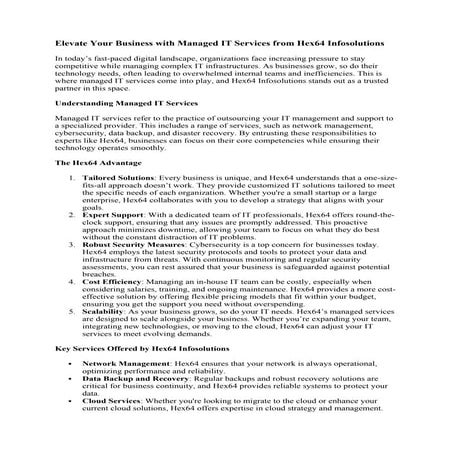 Top IT Services Every Growing Business Needs | PDF