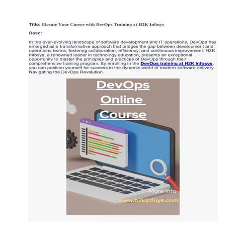 Elevate Your Career with DevOps Training at H2K Infosys.pdf