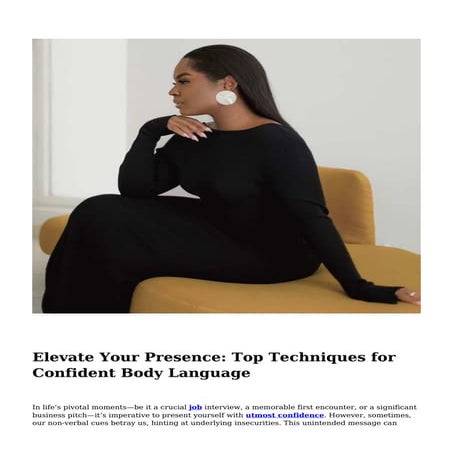 Elevate Your Presence: Top Techniques for Confident Body Language