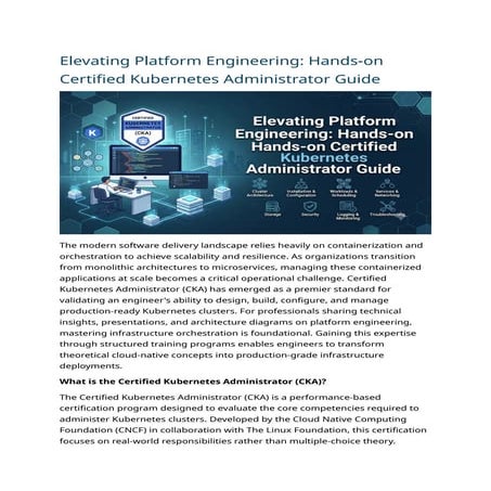 Mastering Certified Kubernetes Administrator: Elevate Platform ...