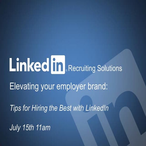 Elevating your employer brand! July 2014