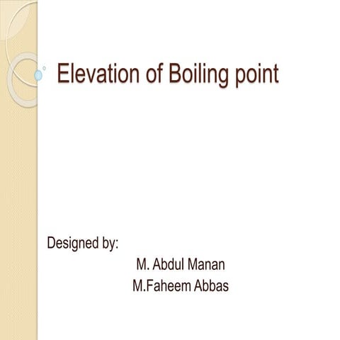 Elevation of boiling point