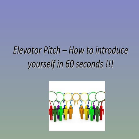 Elevator pitch