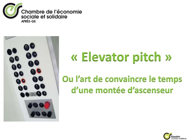 Elevator pitch