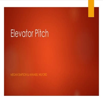 Elevator pitch